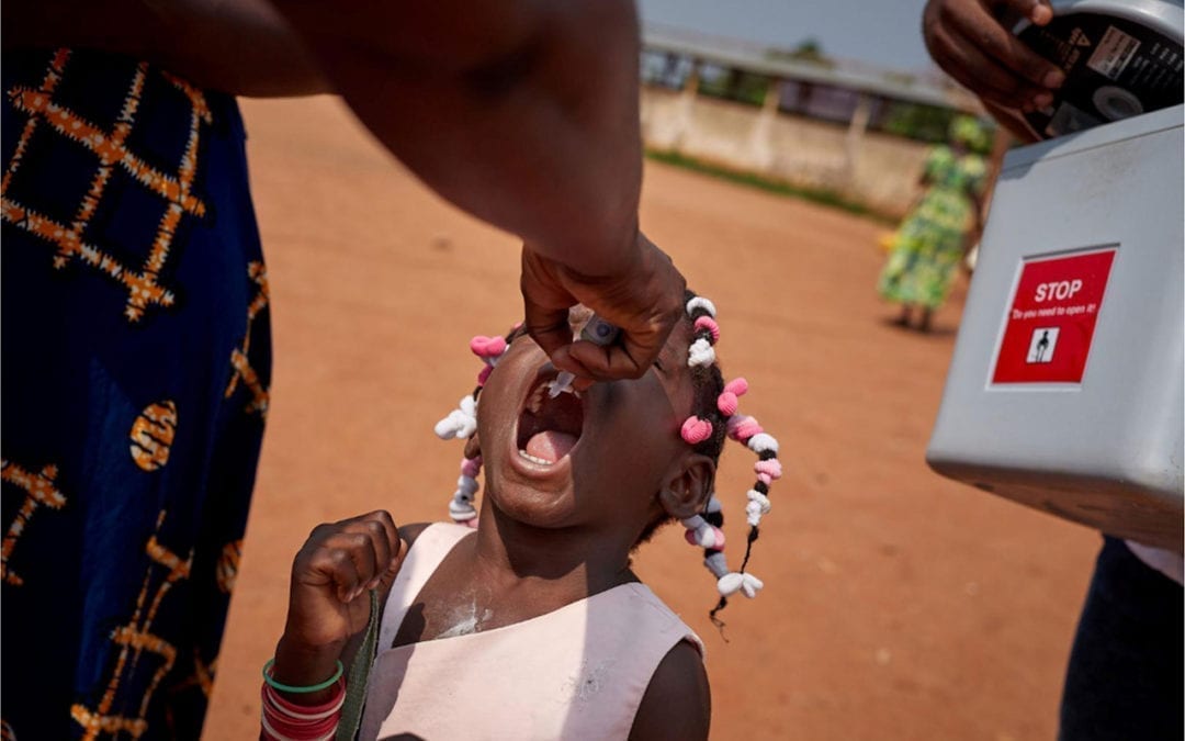 Oral Polio Vaccine (OPV) being given in Africa